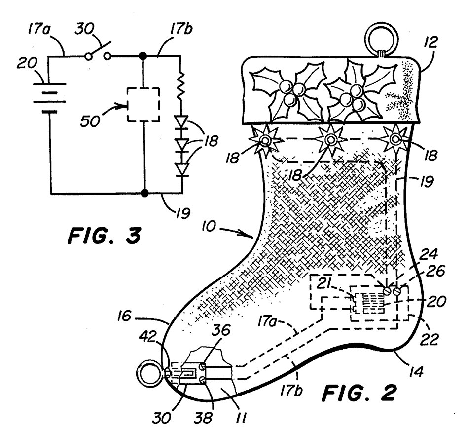 Disegno estratto dal brevetto &ldquo;Santa Claus Detector&rdquo;