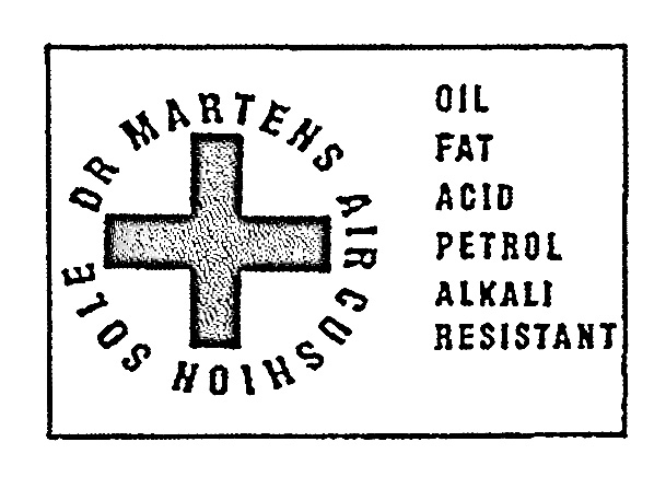 Il riquadro impresso sulla suola delle calzature Dr. Martens. Questa dicitura è uno dei tratti iconici che contraddistinguono le Dr. Martens original.